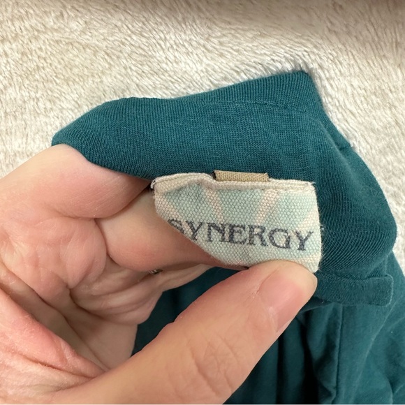 Synergy midi boho skirt side slits teal medium side ruched festival fairy - Picture 7 of 7